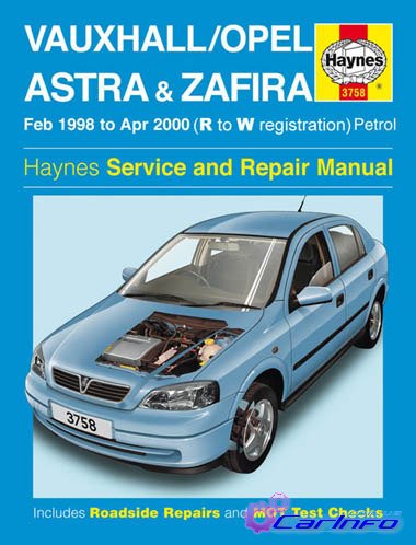 Opel Vauxhall Astra G Zafira 1998-2000 Haynes Service and Repair Manual