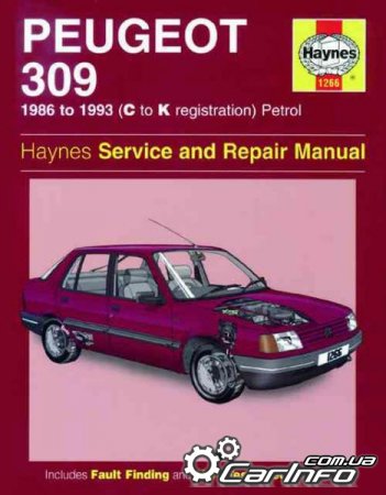 Peugeot 309 Petrol 1986 - 1993 Haynes Owners Service & Repair Manual
