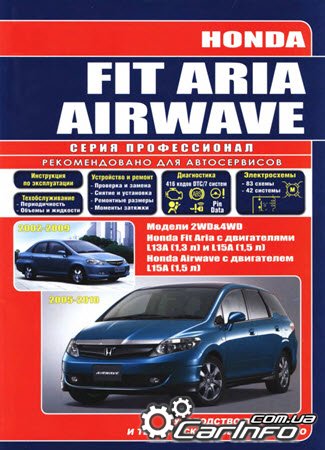 Книга HONDA AIRWAVE (Хонда Эирвейв) с 2005, HONDA FIT ARIA 2002-2009 бензин Пособие по ремонту и эксплуатации