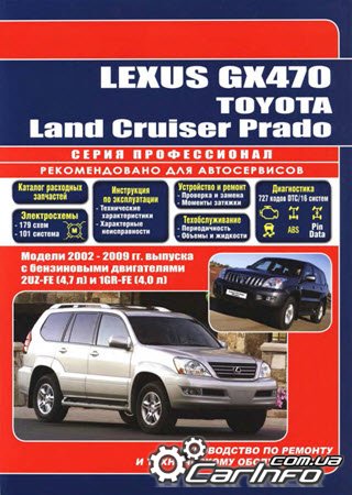 Lexus GX 470 / Toyota Land Cruiser Prado 2002-2009 Профессиональная книга по ремонту и эксплуатации