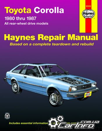 Haynes 80-87 Toyota Corolla, Rear Wheel Drive Repair Manual, Repair Manual Haynes 92032 fits 80-83 Toyota Corolla